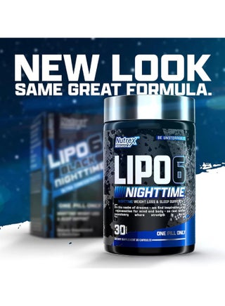 Nutrex Lipo-6 Night Time Ultra Concentrate – Night Fat Burner & Metabolism Support – 30 Capsules - view 3